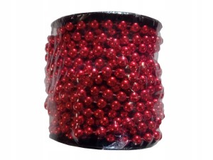 Śliczna girlanda/ koraliki CZERWONE 10m/6mm