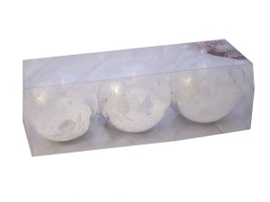 Bombki nietłukące Bezbarwne styr. 8cm. Kostka 3szt