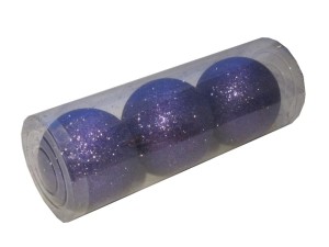 Bombki FIOLETOWE brokatowe 10cm Tuba 3szt