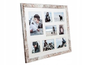 Ramka galeria NARVIK 41x51 cm | Biała Przecierana