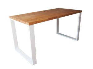 Biurko z drewnianym blatem 150x70 Białe