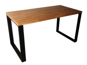 Biurko z drewnianym blatem 150x70 Czarne