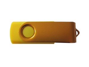Pendrive Metalowy 16GB USB 2.0 | Żołty + grawer