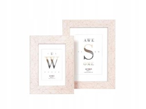 Ramka DIAMOND 21x30 cm | Biało/Beżowa