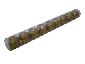 Bombki ZŁOTE brokatowe 6cm Tuba 9szt