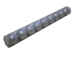 Bombki SREBRNE brokatowe 6cm Tuba 9szt