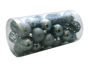 Bombki nietłukące SZARE 6cm Tuba 30szt