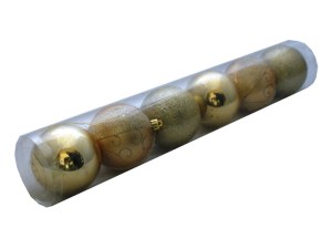 Bombki nietłukące ZŁOTE 8cm Tuba 6szt.