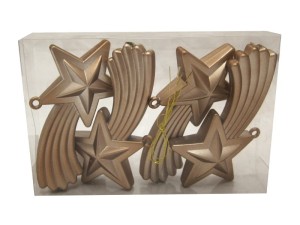 Bombki spadające gwiazdy BEŻOWE 11cm | 4szt