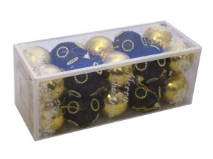 Bombki nietłukące CZARNE/ZŁOTE  5cm | Kostka 20szt 