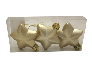 Bombki gwiazdki ZŁOTE 6cm | 3szt