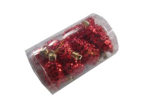 Bombki szyszki CZERWONE 6cm Tuba 12szt.