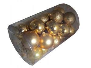 Bombki nietłukące ZŁOTE 6cm | W tubie 25szt