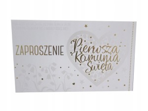 Zaproszenia na Komunię złocone 5szt. PMZ-035