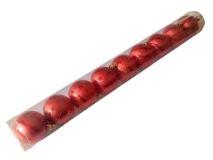 Bombki nietłukące CZERWONE 5cm. Tuba 9szt. 
