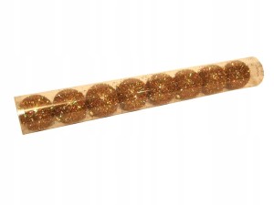 Bombki nietłukące ZŁOTE Jeżyki 7cm | Tuba 8szt