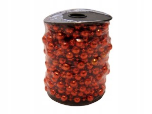 Śliczna girlanda/ koraliki CZERWONE 10m/10mm