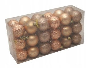 Bombki nietłukące POMARAŃCZOWE 6cm | Kostka 36szt.