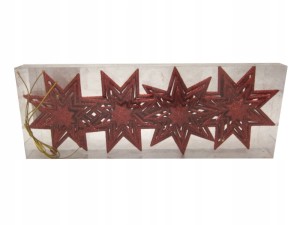 Bombki nietłukące Gwiazdki CZERWONE 11cm | 4szt