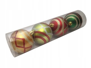 Bombki nietłukące KOLOROWE 15cm Tuba 4szt