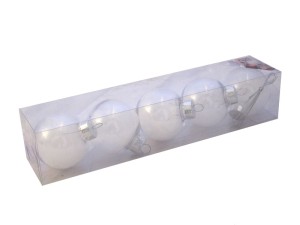 Bombki nietłukące Bezbarwne pióro 6cm. Kostka 5szt