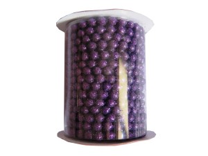 Śliczna girlanda/koraliki FIOLET brokat 5,5m/6mm