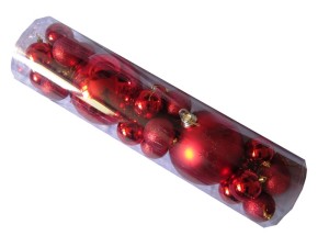 Bombki nietłukące Czerwone MIX. W tubie 26szt