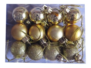 Bombki nietłukące ZŁOTE 3cm Kostka 24szt.