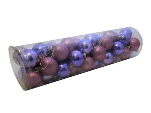 Bombki nietłukące Fioletowe 6cm Tuba 40szt.