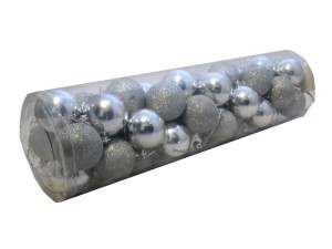 Bombki nietłukące Srebrne 6cm Tuba 40szt.