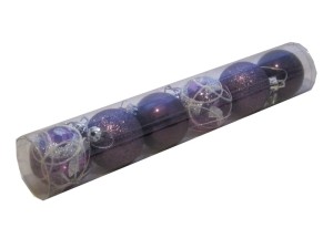 Bombki nietłukące FIOLETOWE CIEMNE 5cm Tuba 6szt.