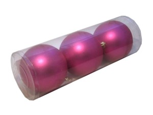 Bombki matowe RÓŻOWE 12cm Tuba 3szt.