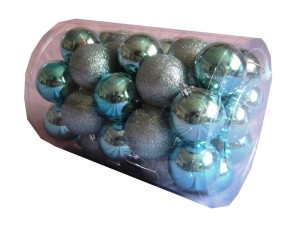 Bombki nietłukące niebieskie jasne 6cm W tubie 40szt