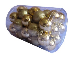 Bombki nietłukące złote 6cm W tubie 40szt