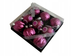 Bombki FIOLETOWE 6cm | Kostka 9szt