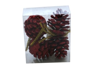 Bombki SZYSZKI czerwone 5cm. Kostka 4szt