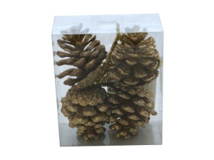 Bombki SZYSZKI złote 5cm. Kostka 4szt