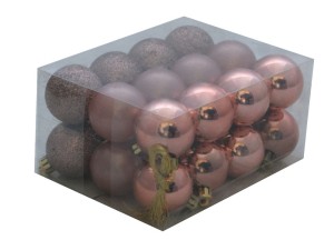 Bombki nietłukące POMARAŃCZOWE 4cm Kostka 24szt