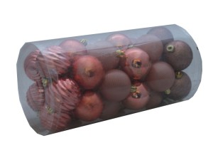 Bombki nietłukące POMARAŃCZOWE 6cm Tuba 30szt