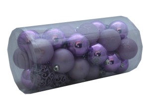 Bombki nietłukące FIOLETOWE 6cm Tuba 30szt