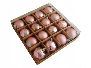Bombki RÓŻOWE  6cm | Kostka 16szt.